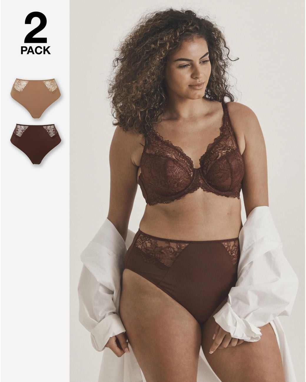 Pretty Secrets Brown Ella 2 Pack Full Briefs