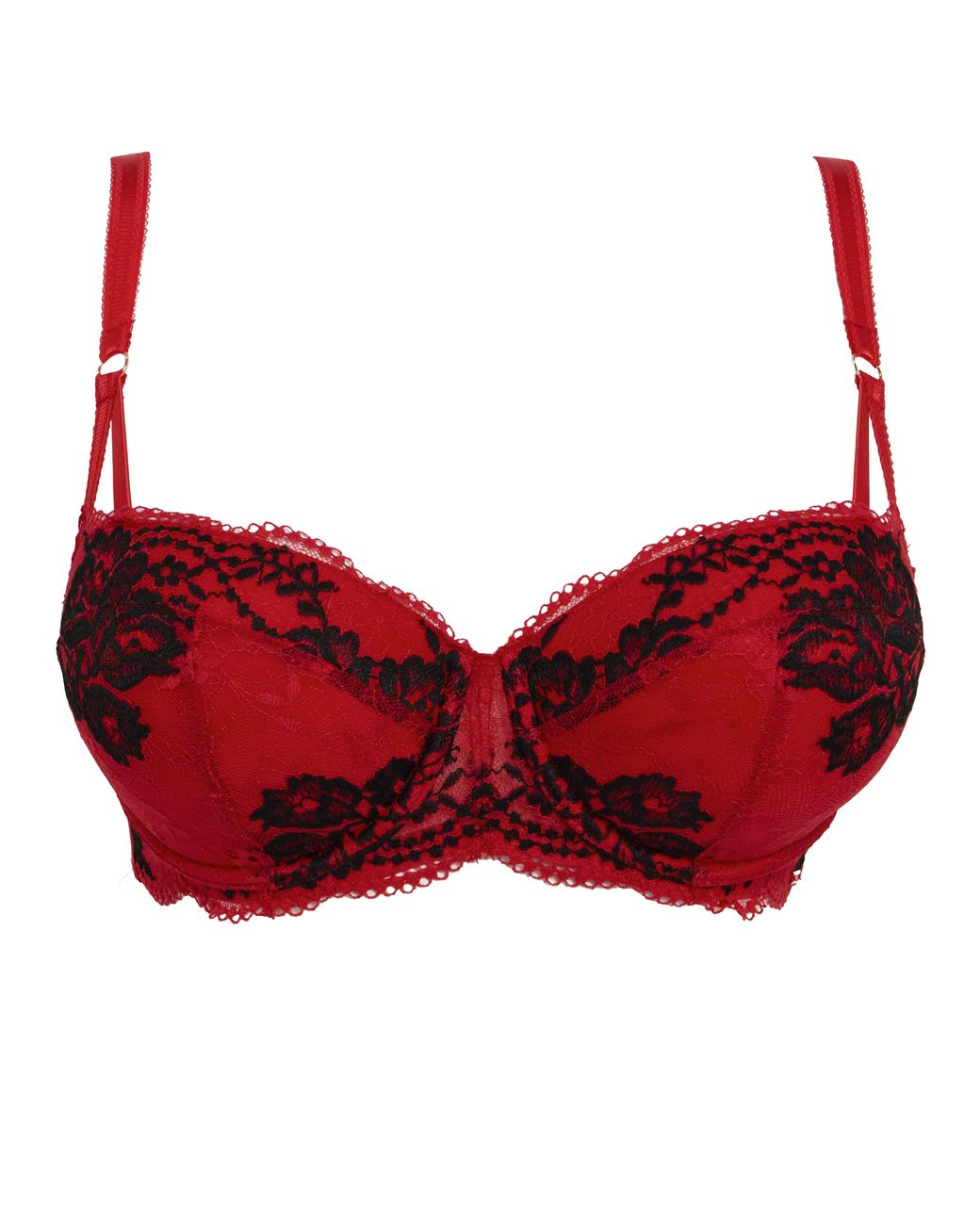 Figleaves Red Intense Balcony Bra