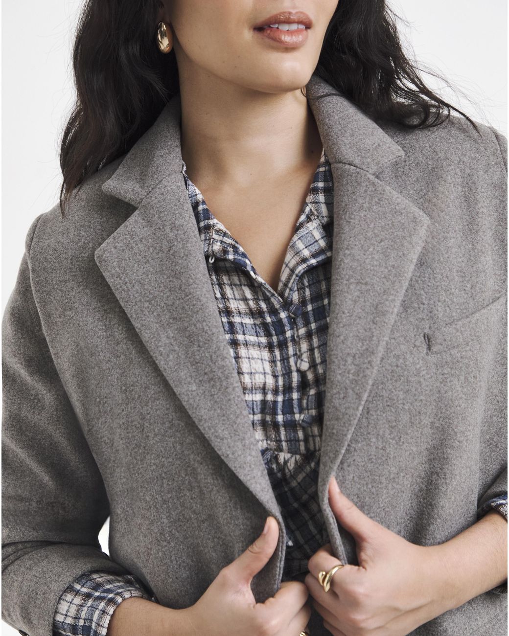 Simply Be Blue Oversized Wool Look Blazer