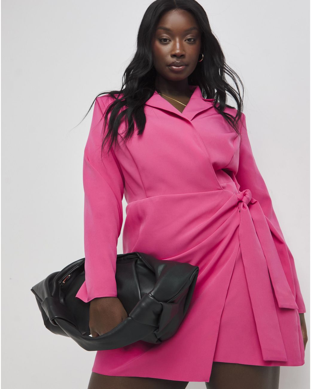Simply Be Pink Twist Front Blazer Dress