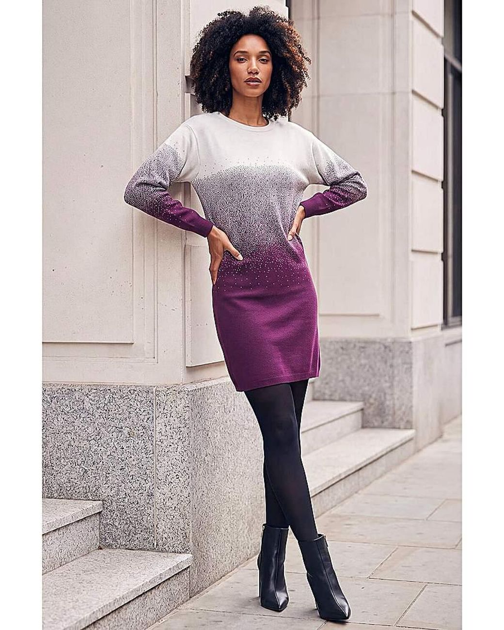 Roman Pink Roman Ombre Knitted Jumper Dress