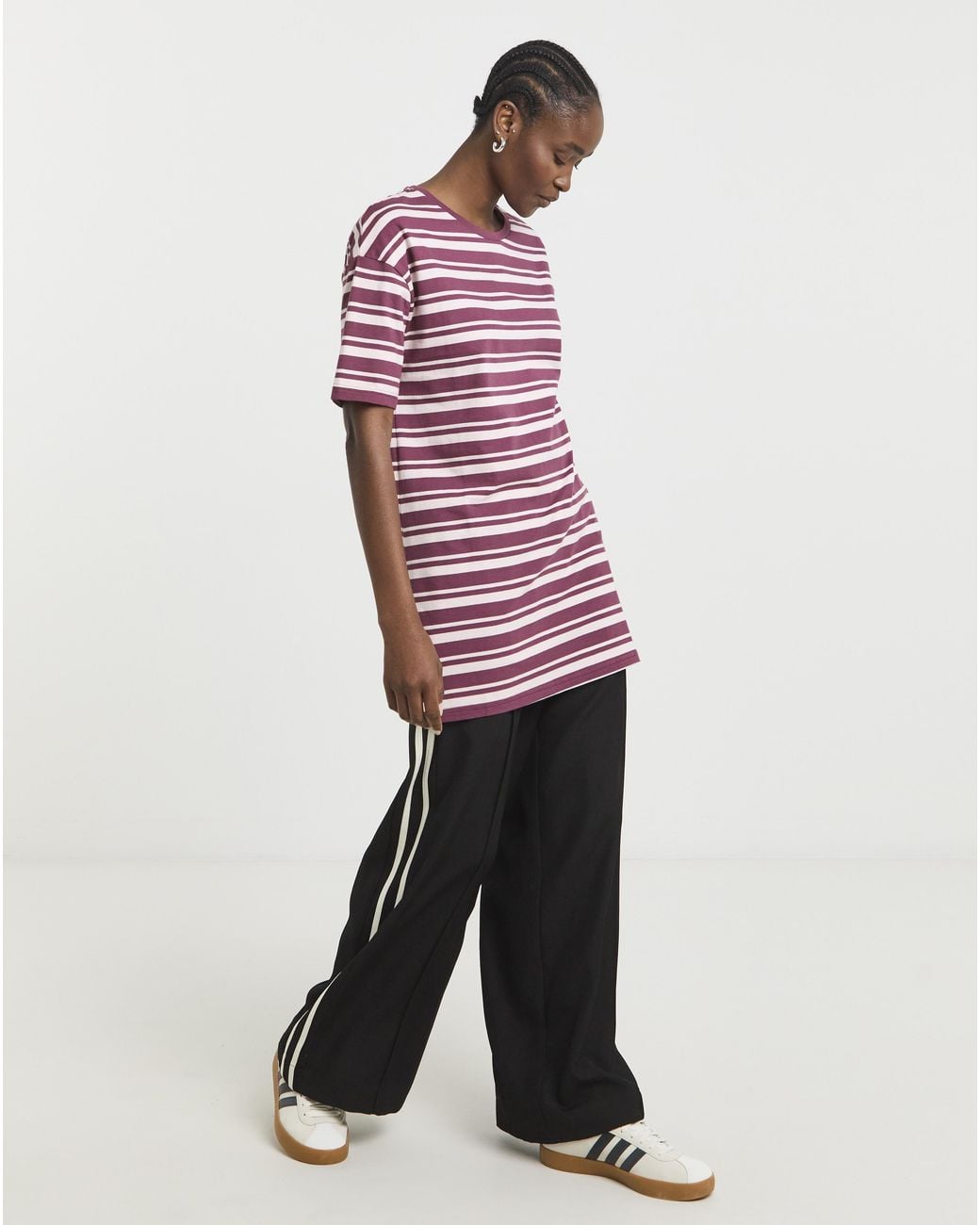 Simply Be Red Stripe Longline Oversized Tee