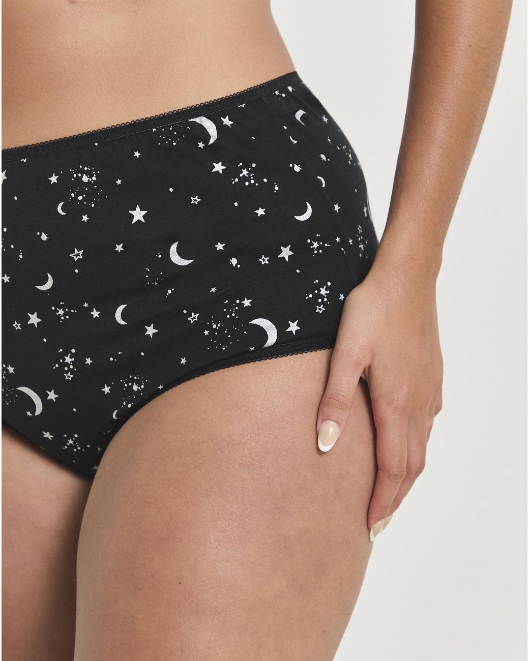 Pretty Secrets Black 7 Pack Full Fit Knickers