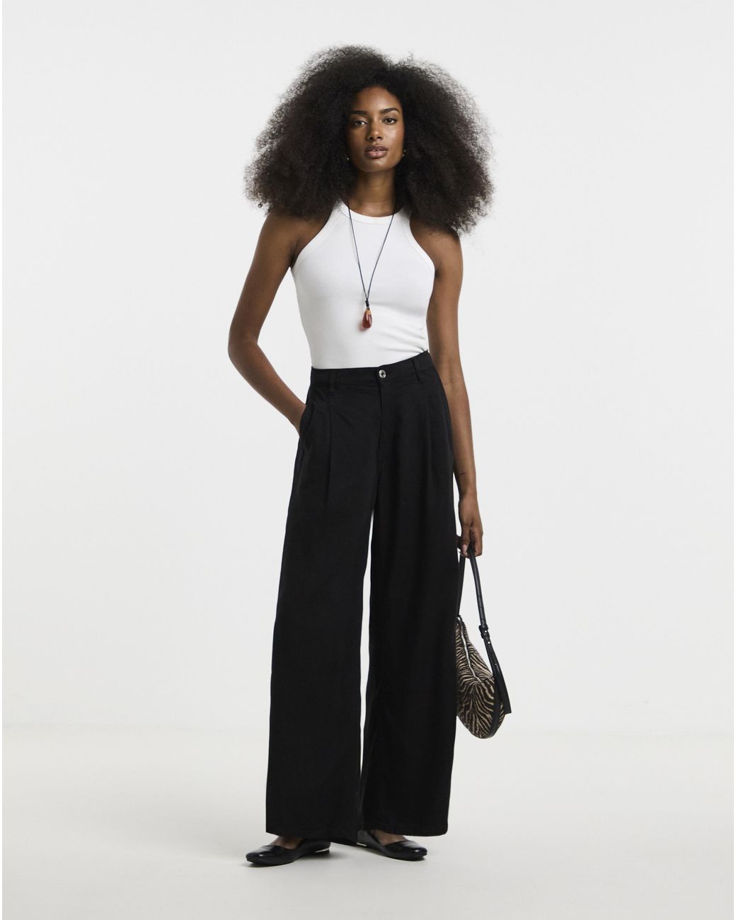 Simply Be Blue Draped Wide Leg Jeans