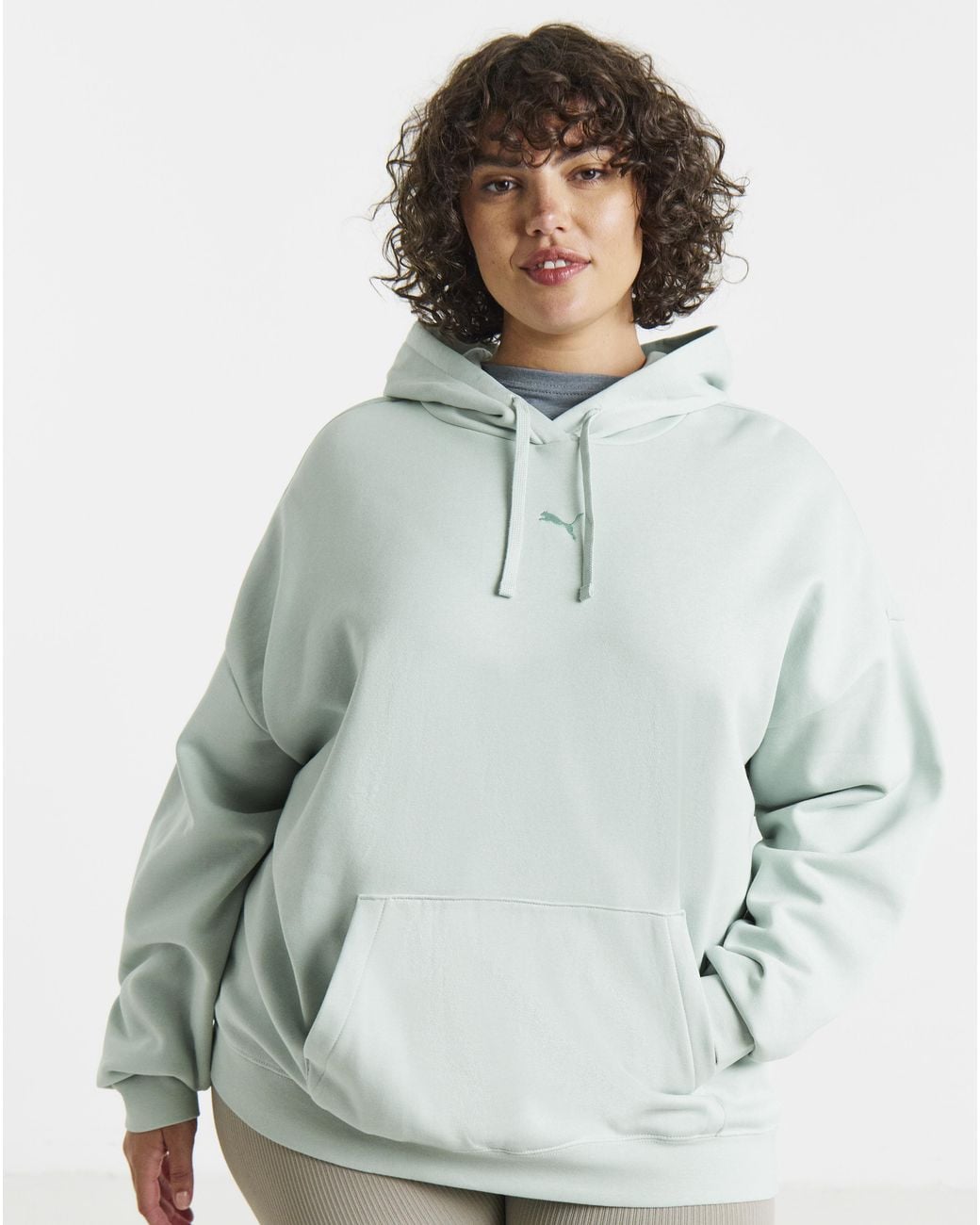 PUMA Gray Essential Cat Logo Relaxed Hoodie