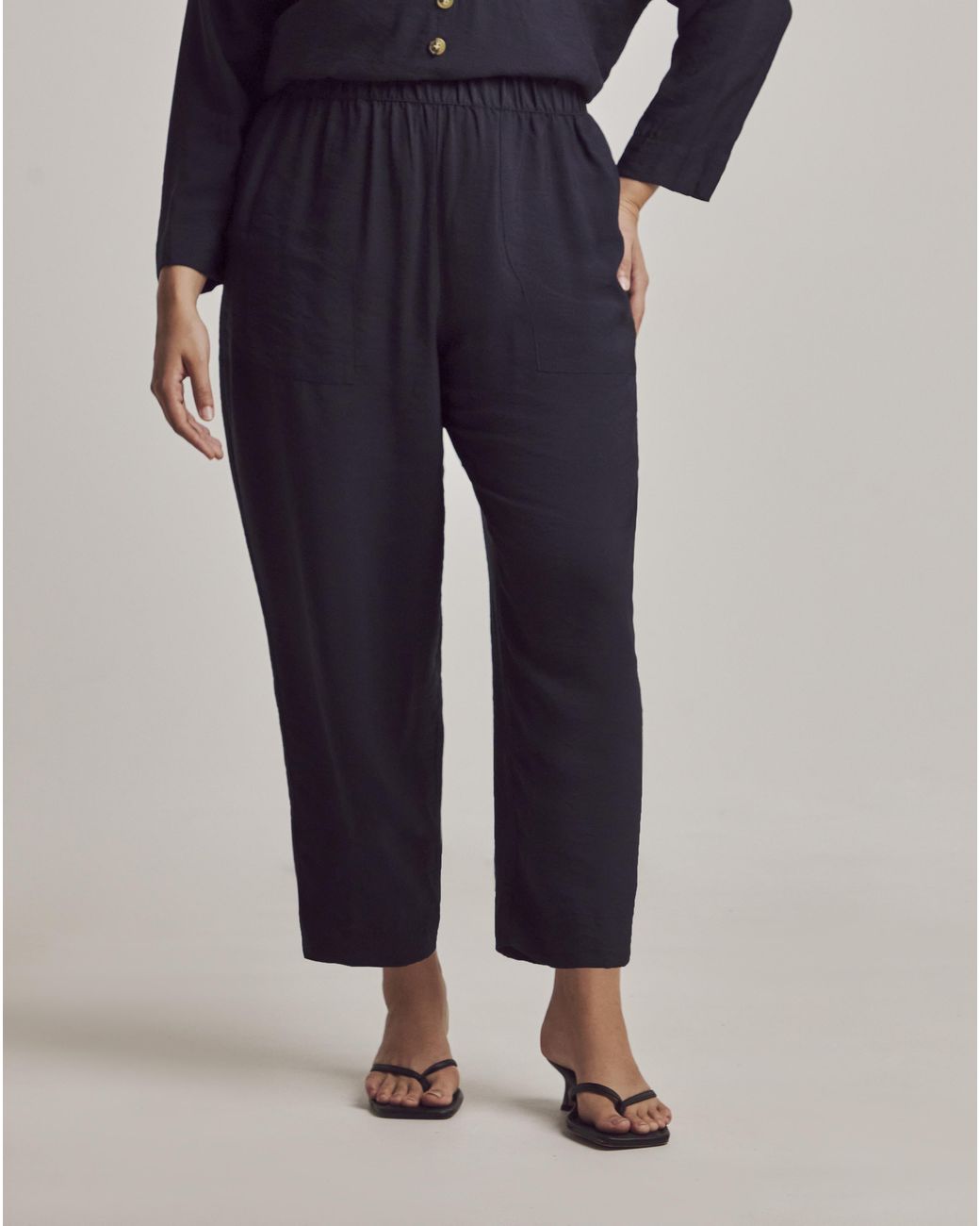 Julipa Blue Tapered Pull On Trousers