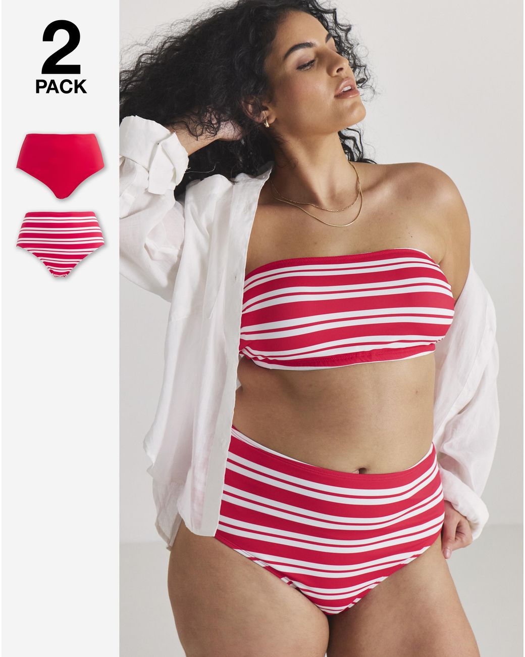 Simply Be Red 2 Pack Value Bikini Briefs
