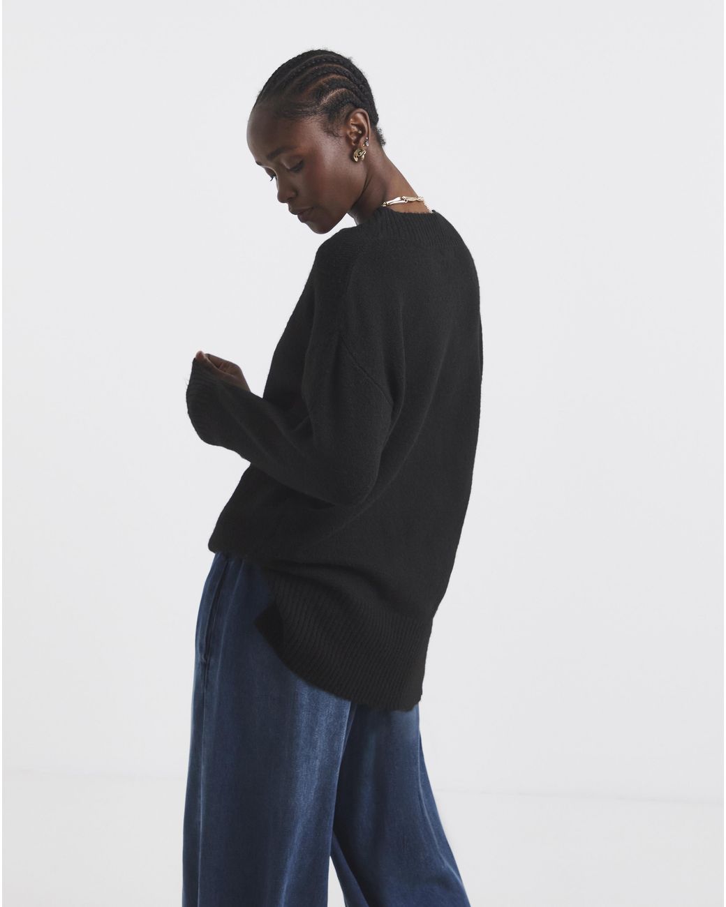 Simply Be Black V-Neck Tunic