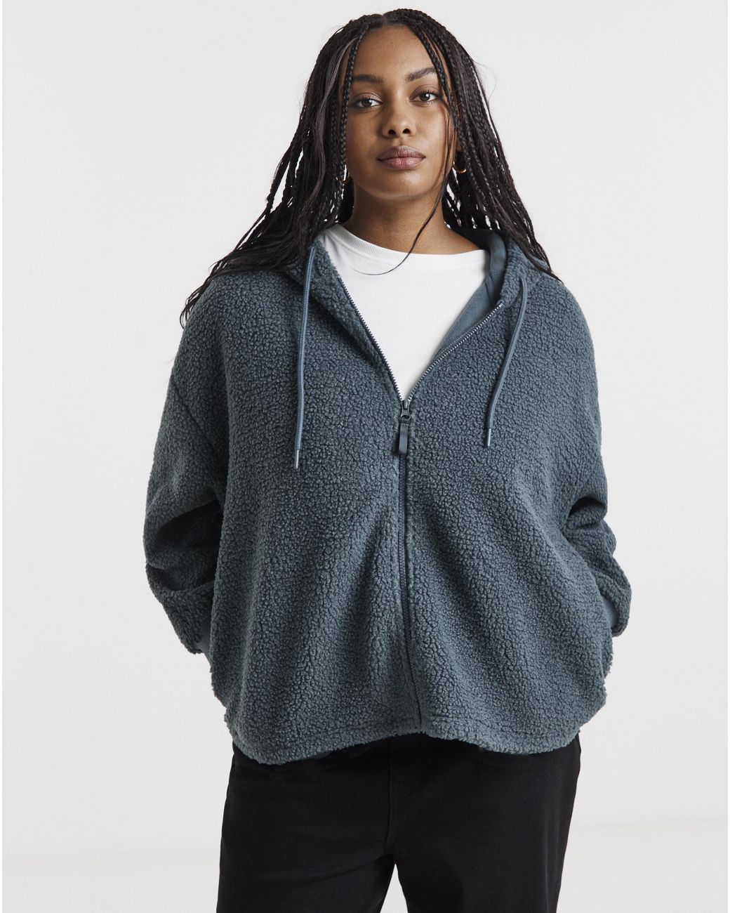 Simply Be Blue Teddy Zip Through