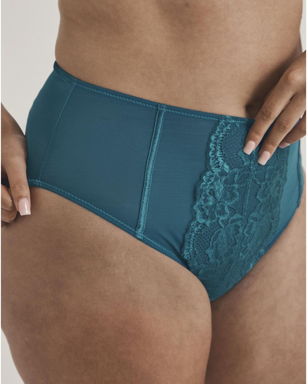 Pretty Secrets Green Lace Full Brief Knickers
