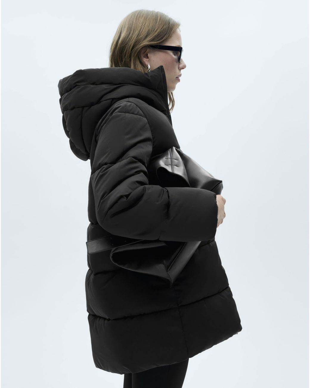 Mango Blue Quilted Anorak Puffer With Hood