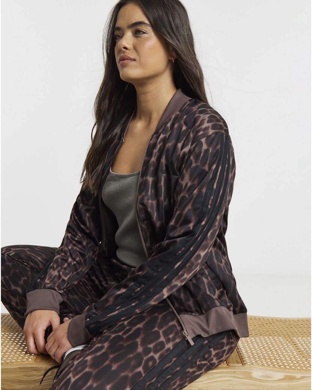 Adidas Black Print 3 Stripes Tracksuit