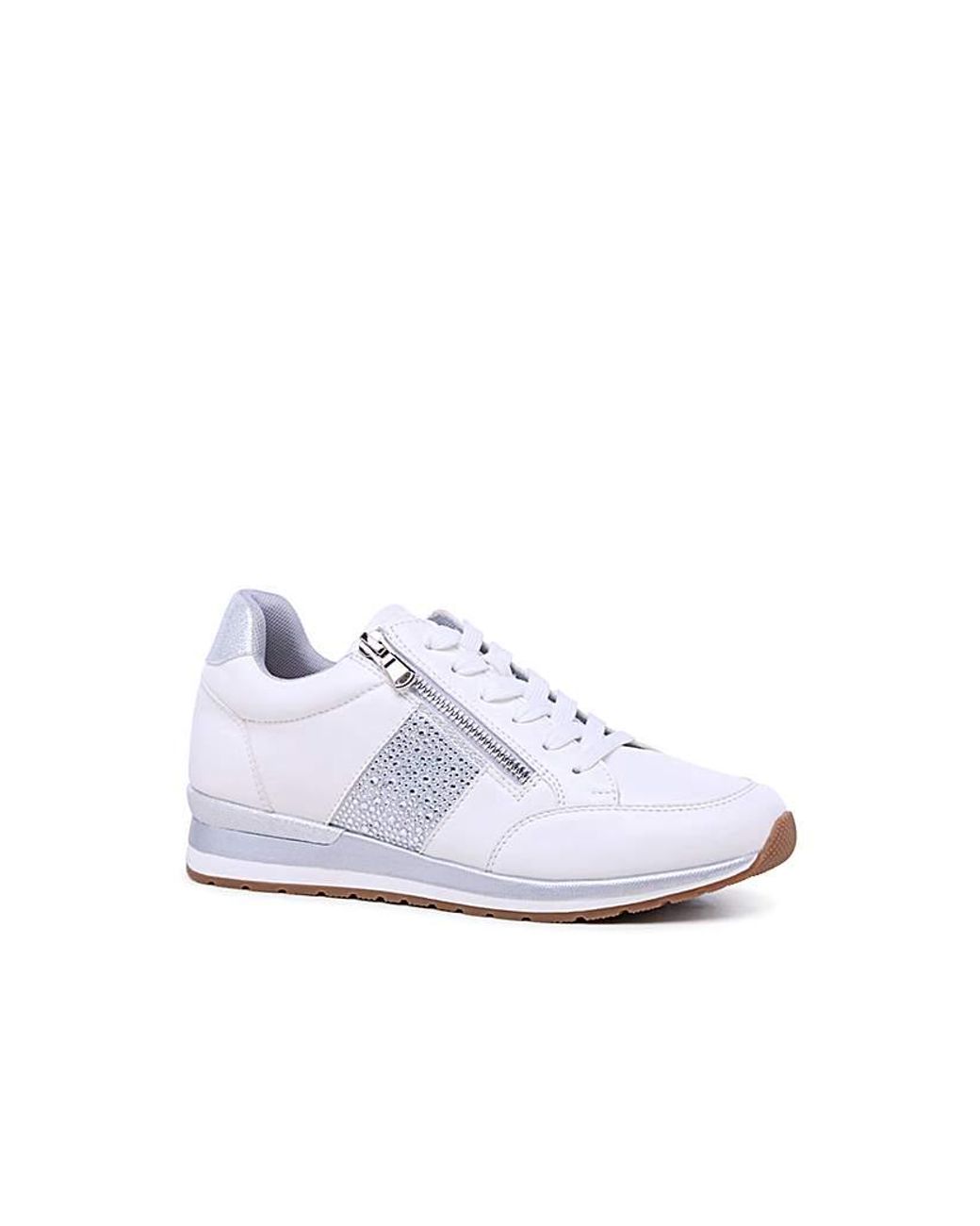 Paradox London White Zadie Trainers