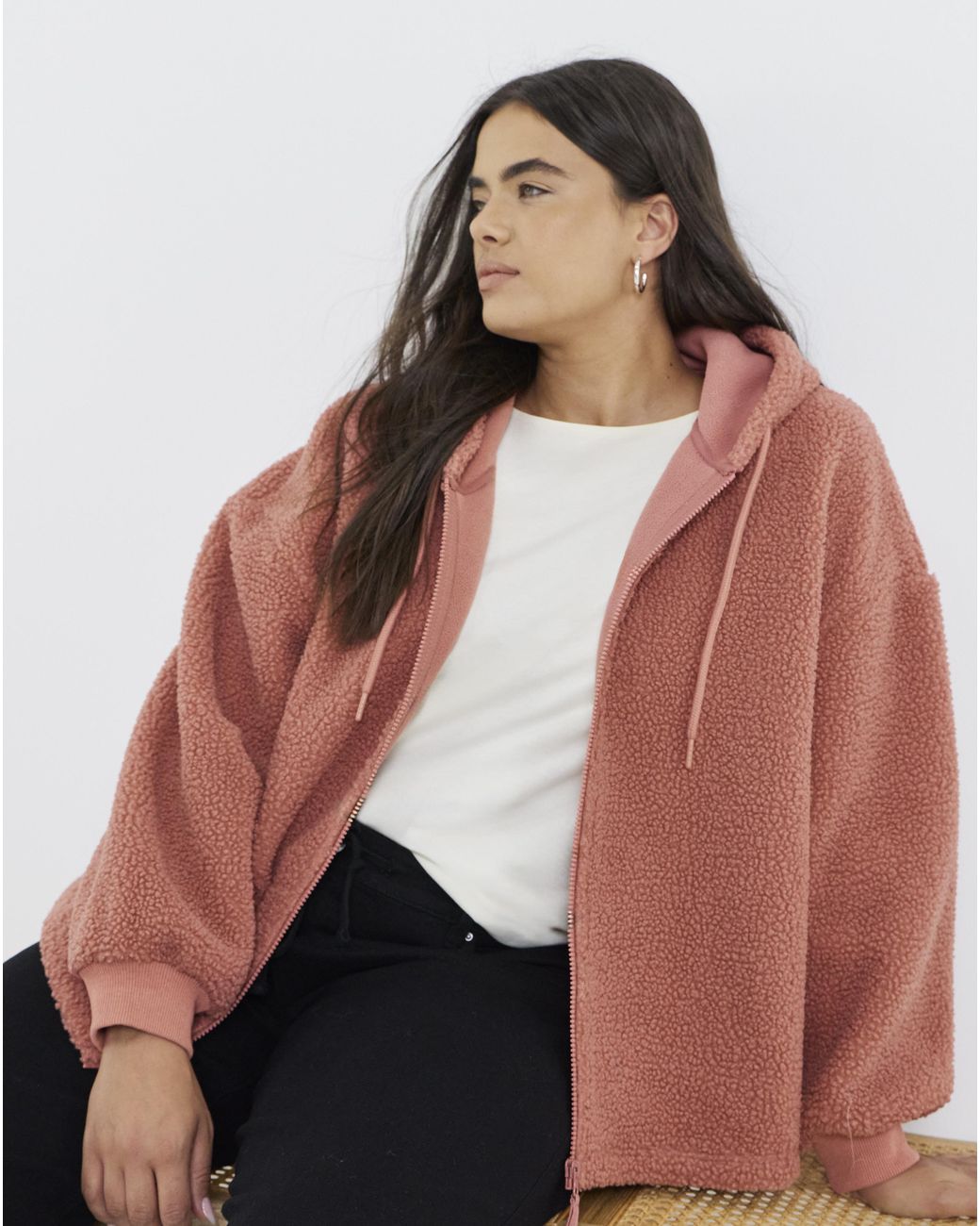 Simply Be Red Teddy Zip Through