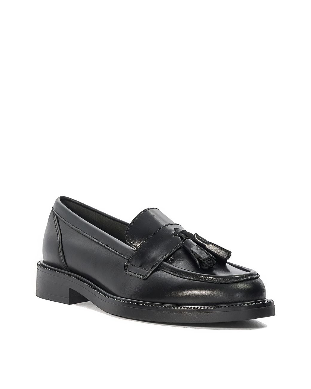 Dune Black Garda Leather Loafers