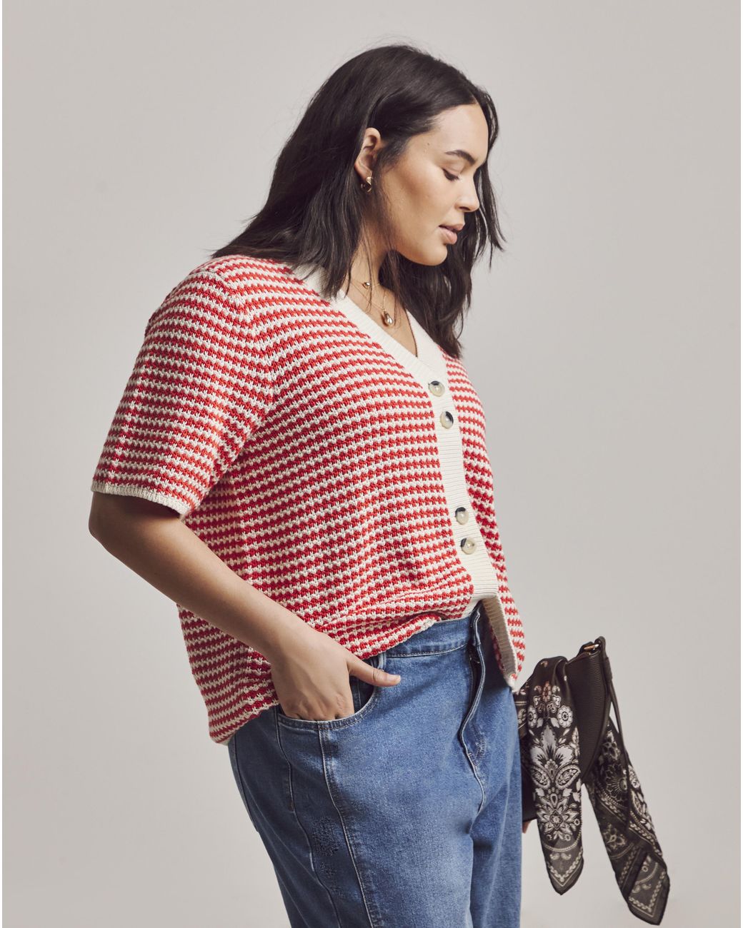 Julipa Multicolor Short Sleeve Cardigan