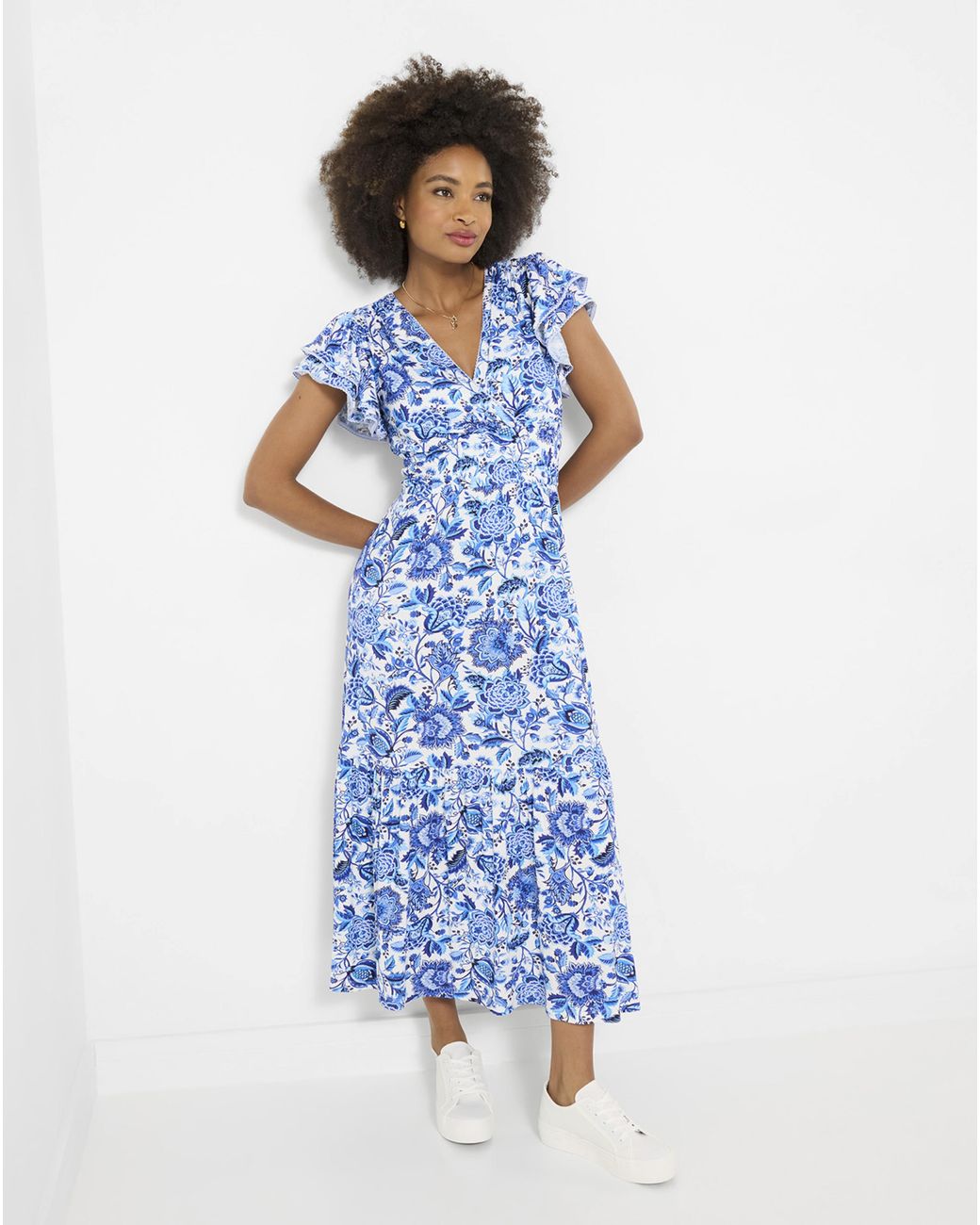 Joe Browns Blue Santorini Floral Jersey Dress