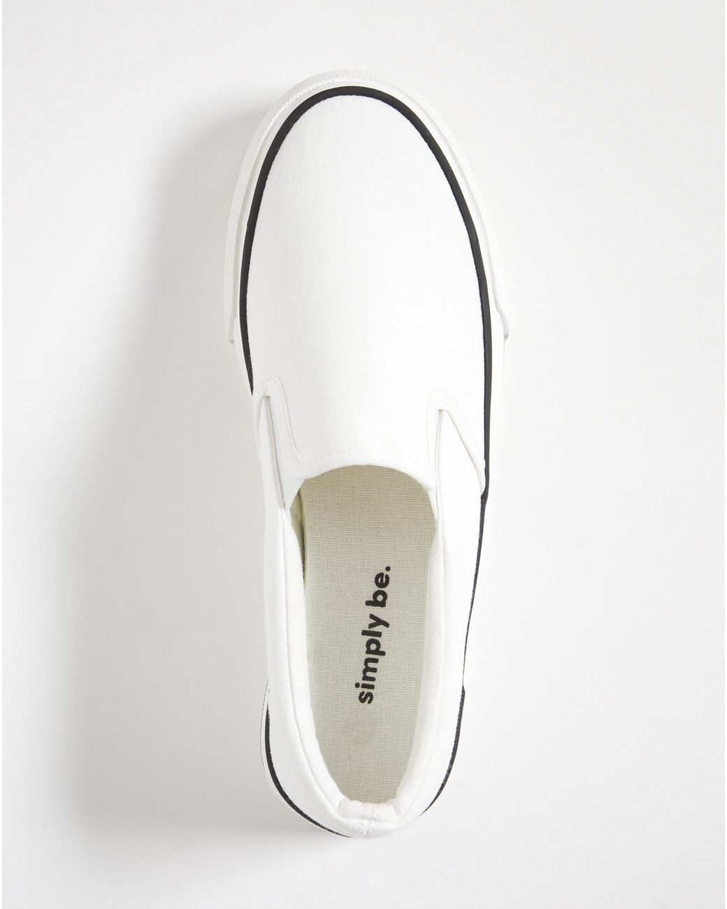 Simply Be Blue Slip On Chunky Sole Trainers Ex Wide Fit