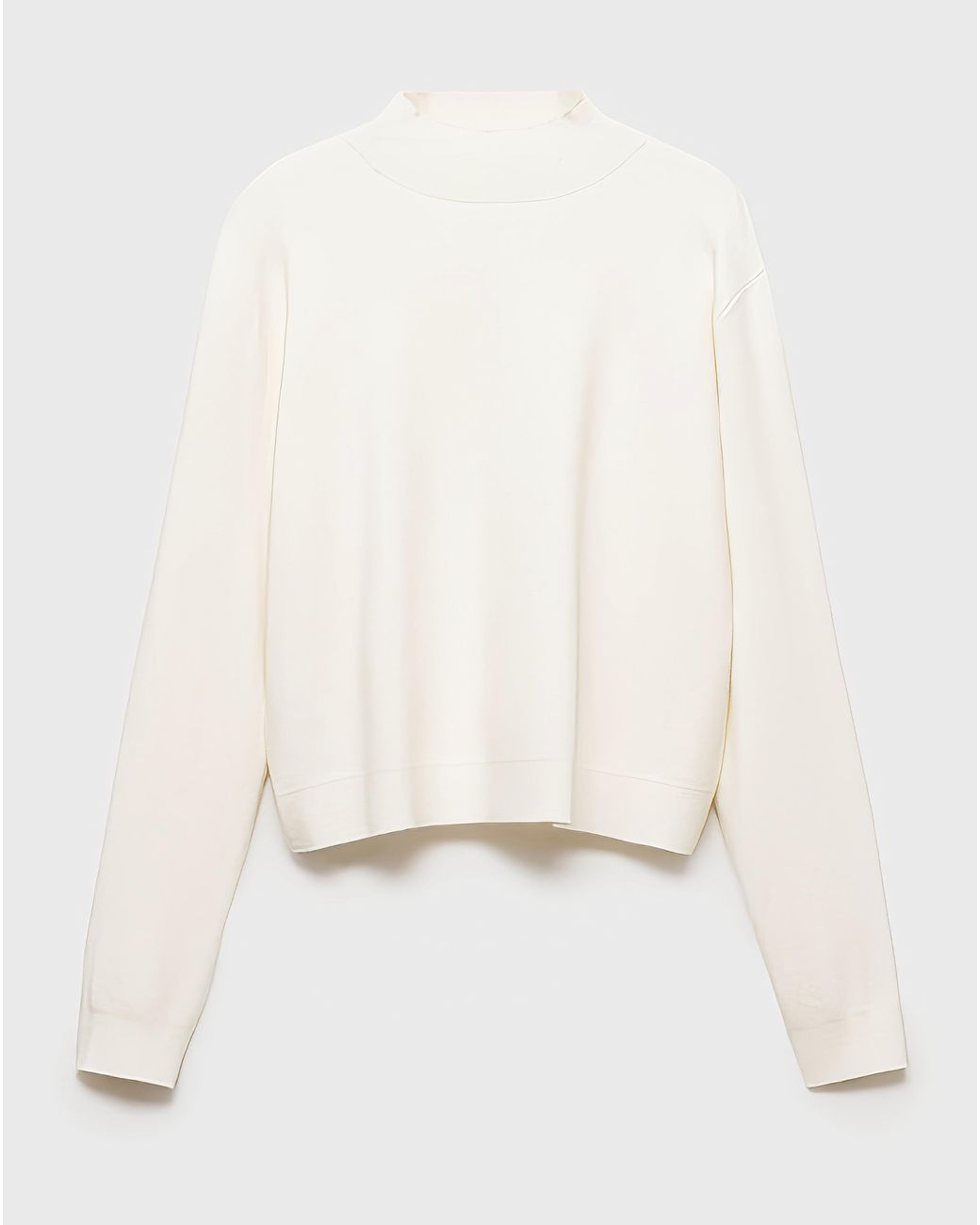 Mango White Tentacio High Neck Sweater
