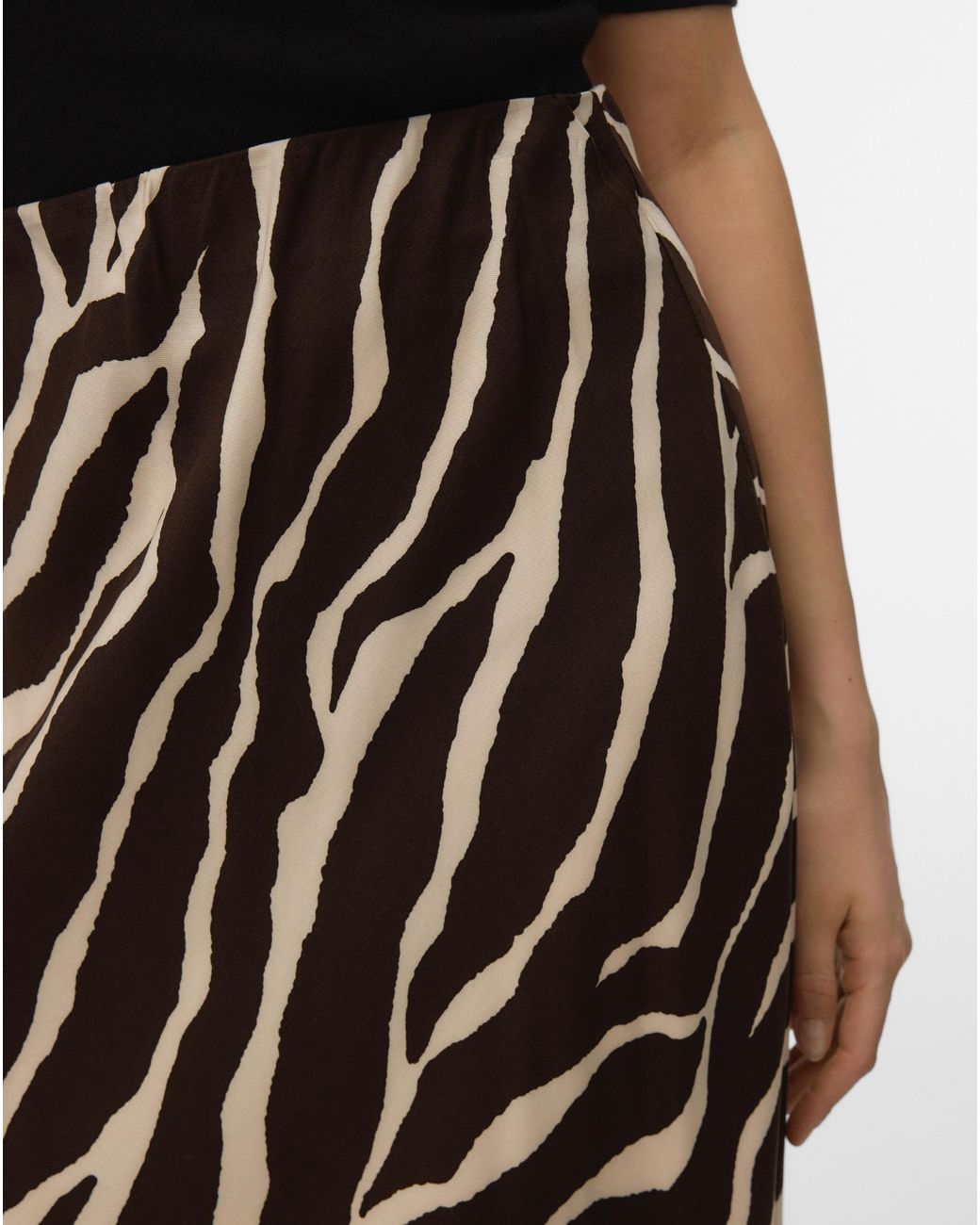 Vero Moda Black Maddie Zebra Ankle Skirt
