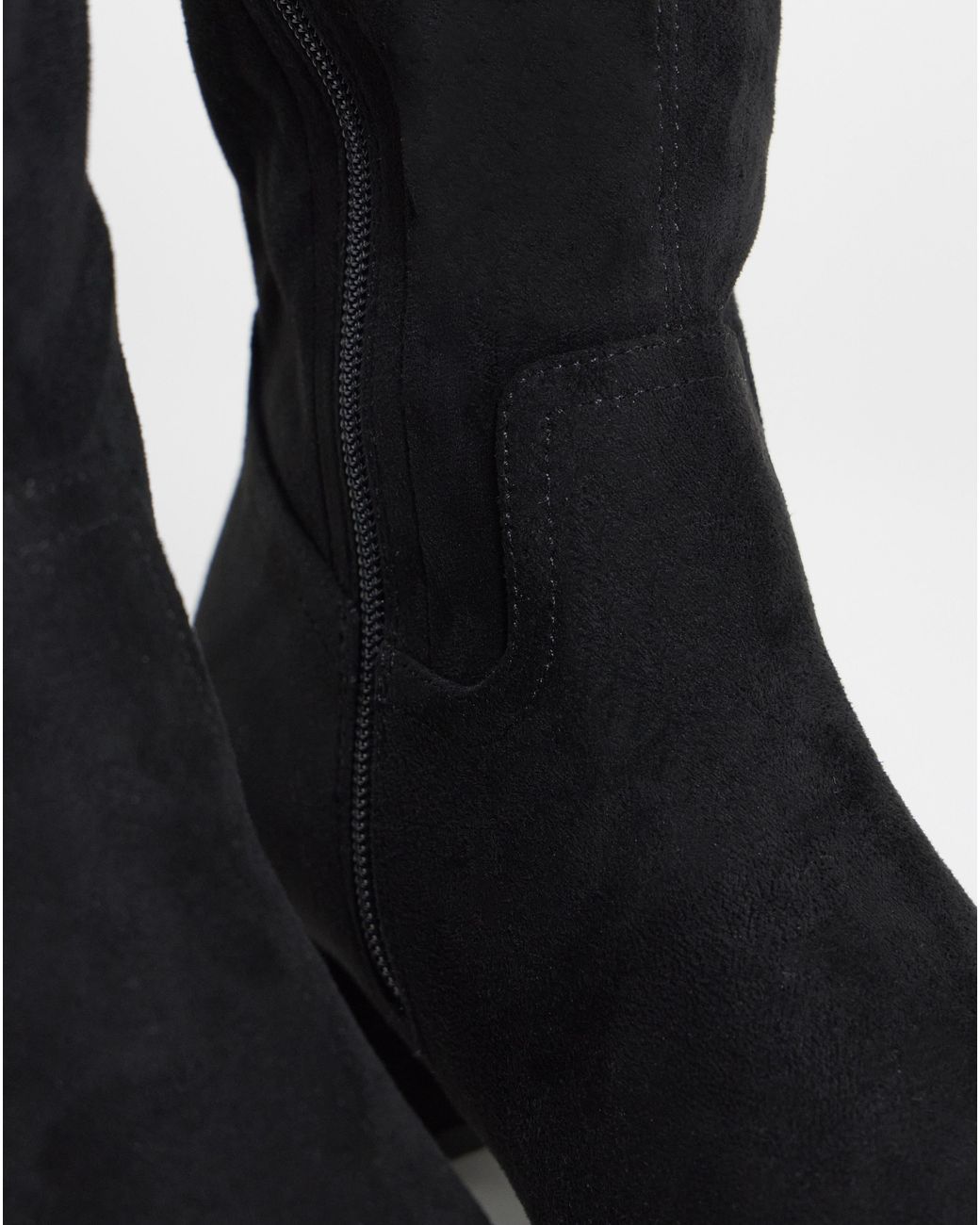 JD Williams Pink Block Heel Stretch Knee Boot D Fit Std
