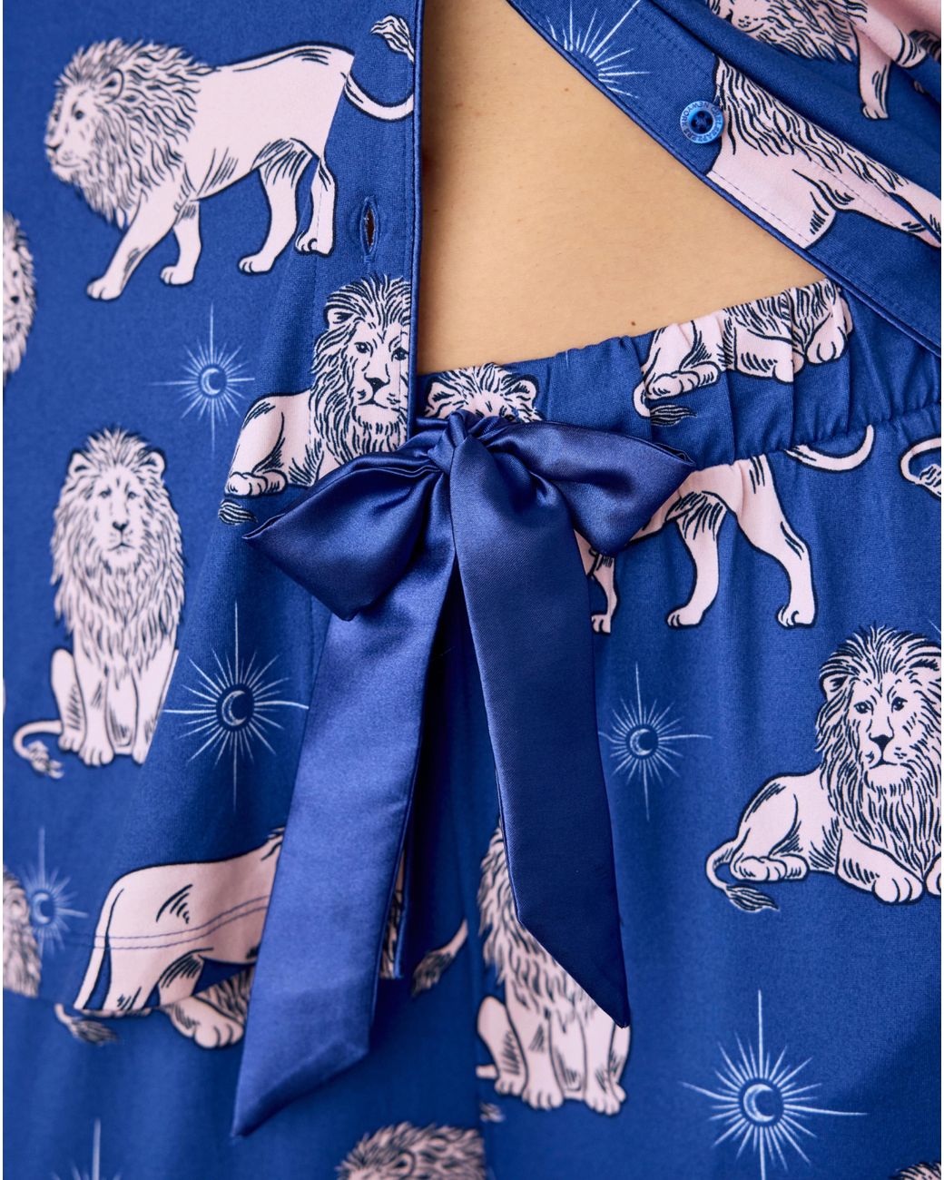Chelsea Peers Blue Long Button Up Set