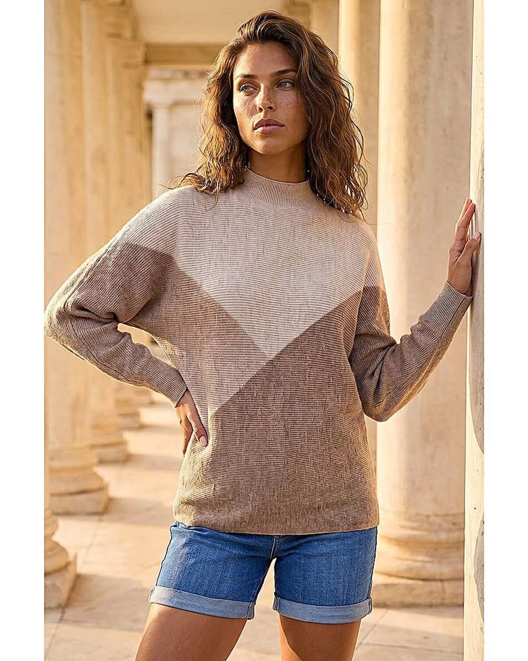 Roman Blue Roman Colour Block Soft Knit Jumper
