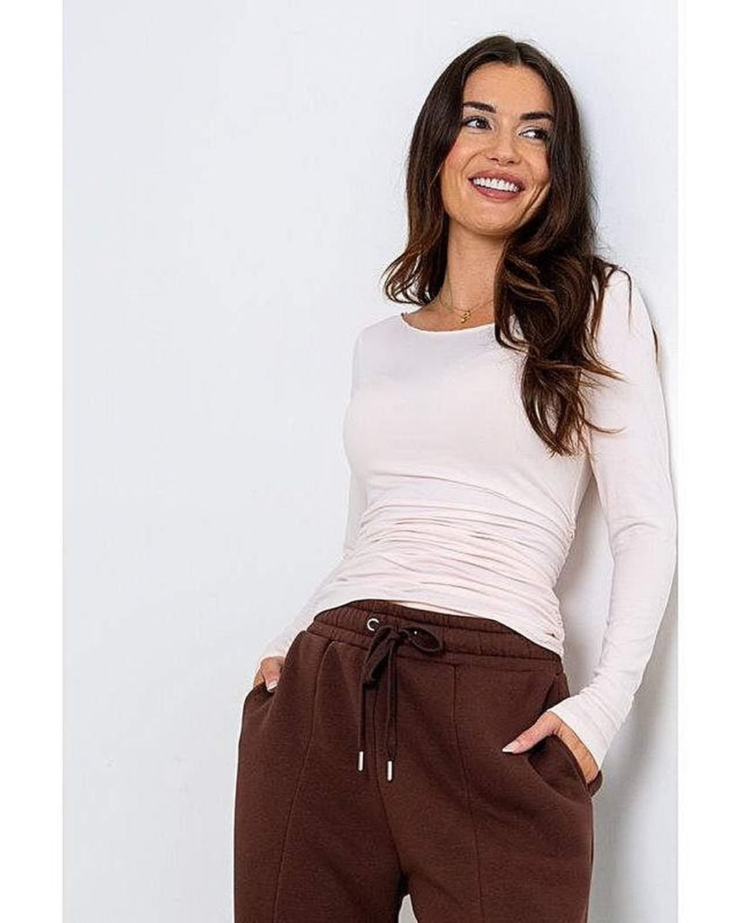 Pour Moi Brown Relaxed Wide Leg Jogger