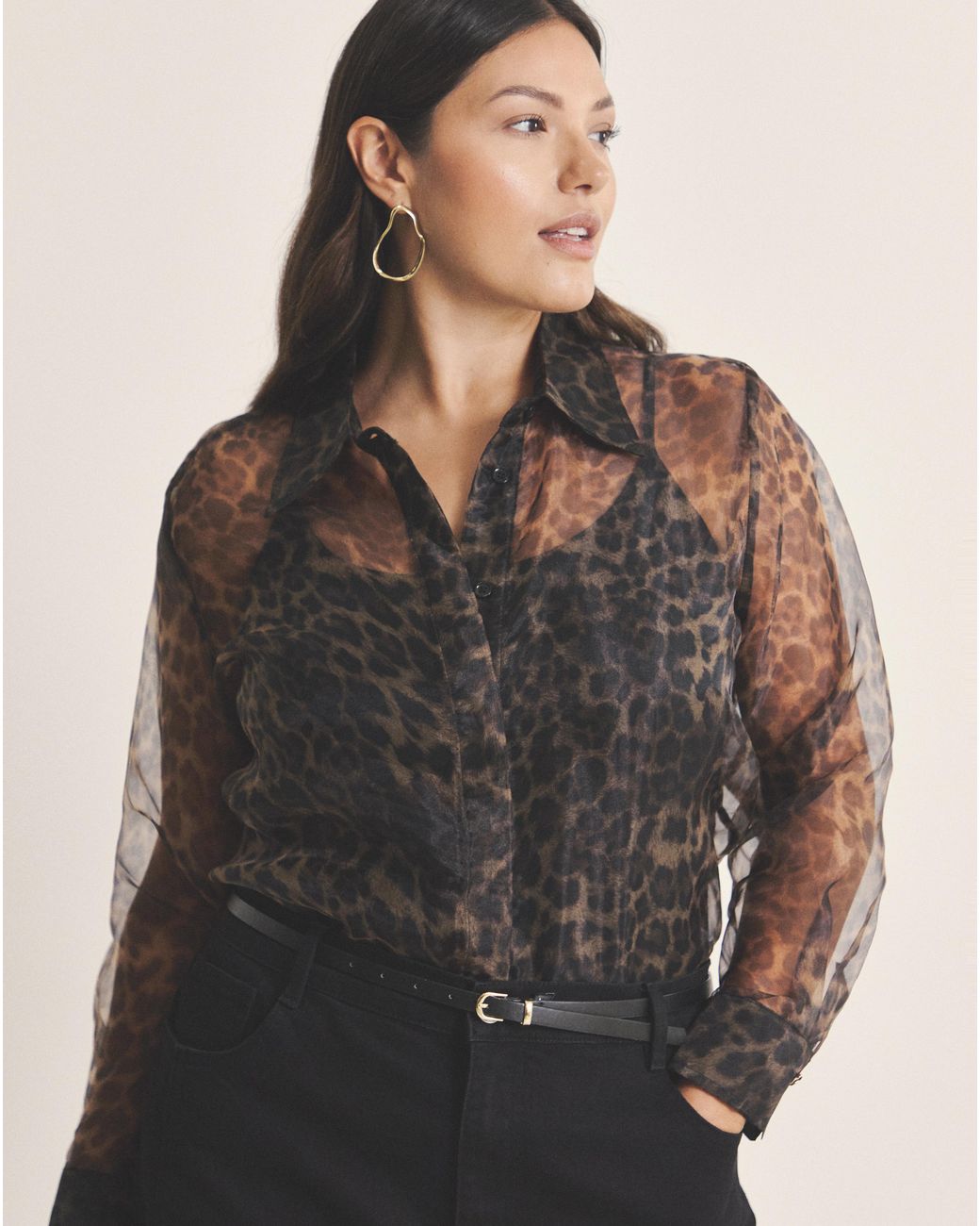 Simply Be Brown Organza Shirt
