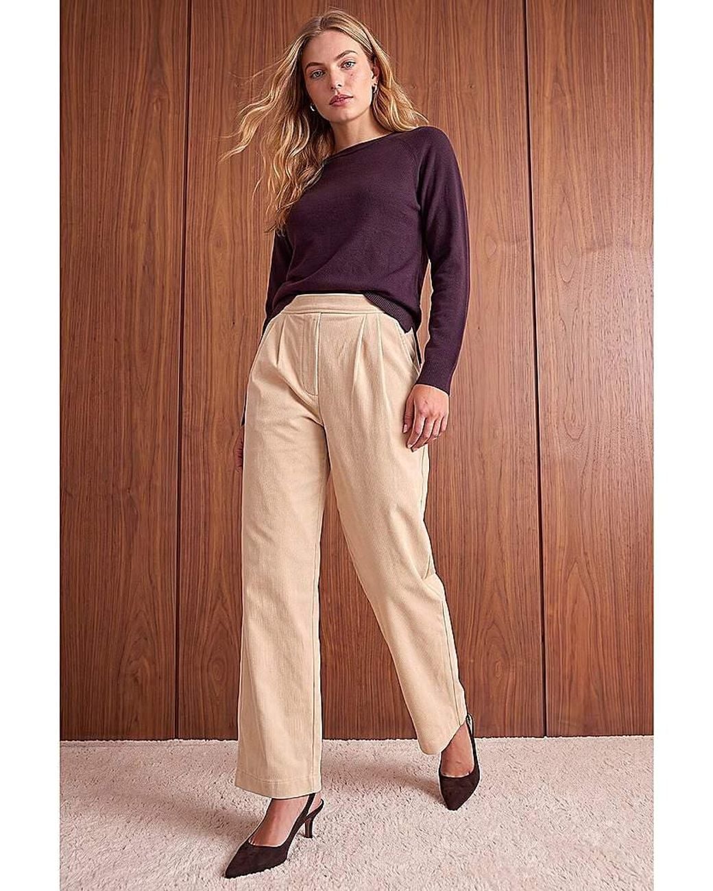 Roman Brown Roman Cord Wide Leg Trousers