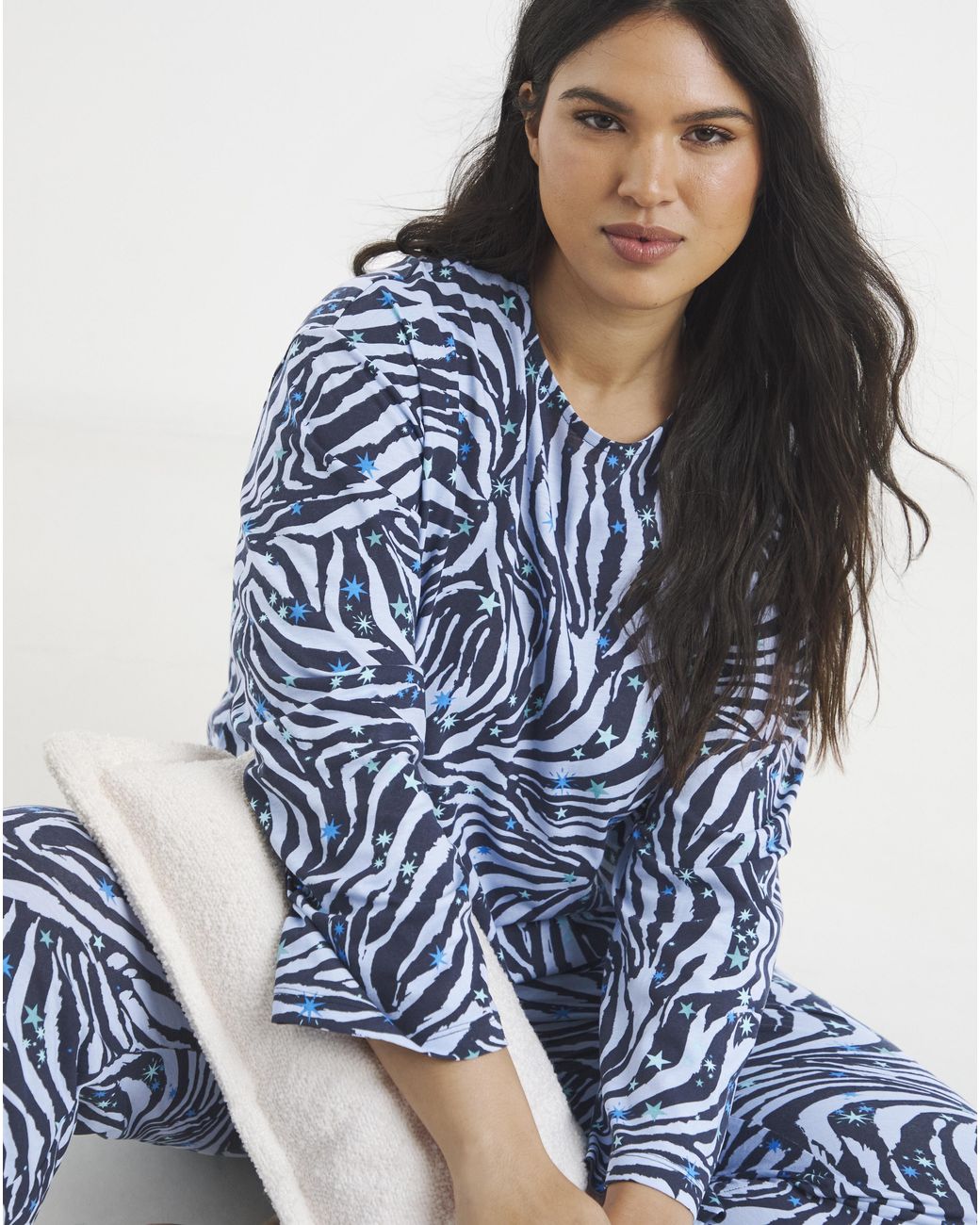 Simply Be Blue Value Long Sleeve Pj Set