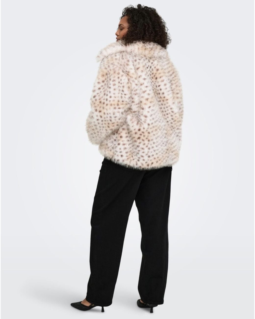 ONLY Natural Animal Print Faux Fur Jacket