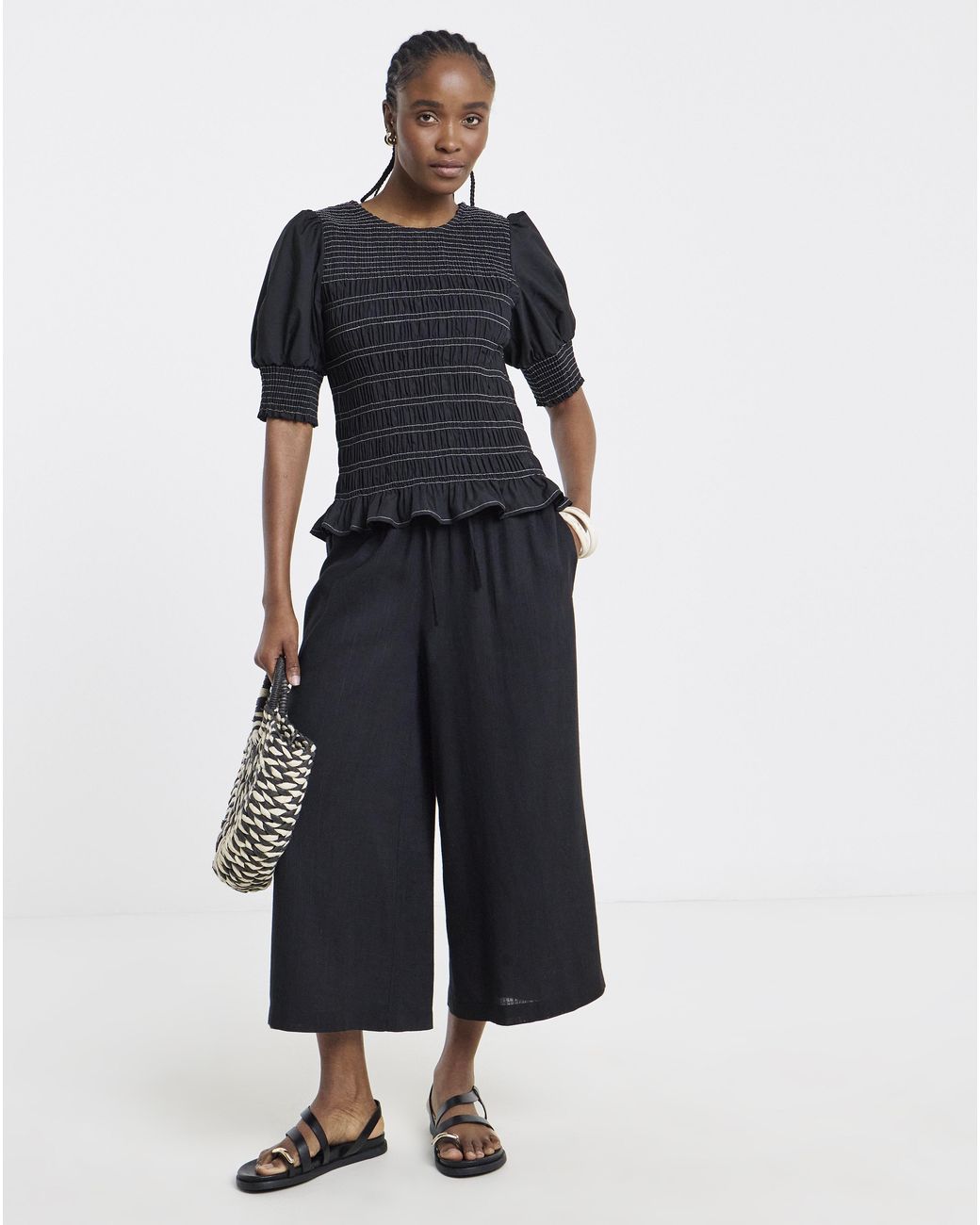 Simply Be Blue Linen Culotte