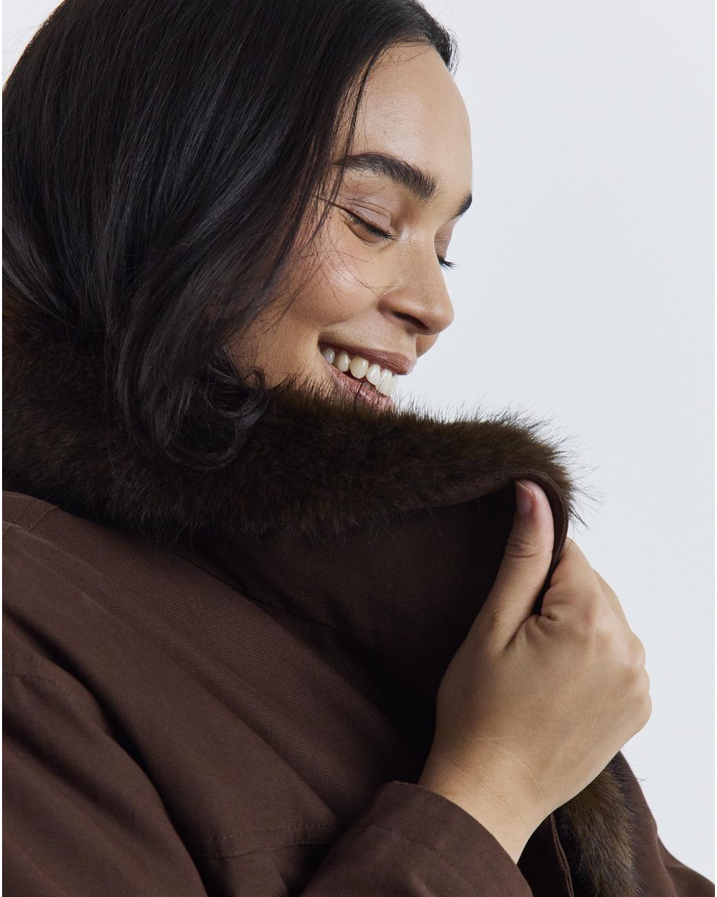 Simply Be Black Faux Fur Collar Parka Jacket