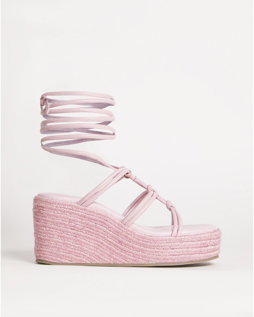 Simply Be Pink Ankle Tie Espadrille Sandals Wide