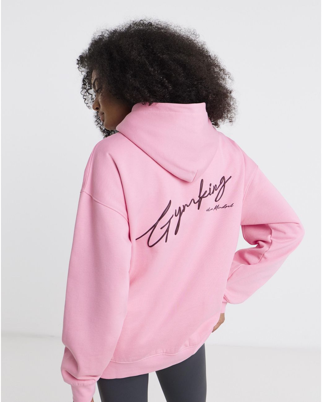 Gym King Pink Script Mindset Hoodie