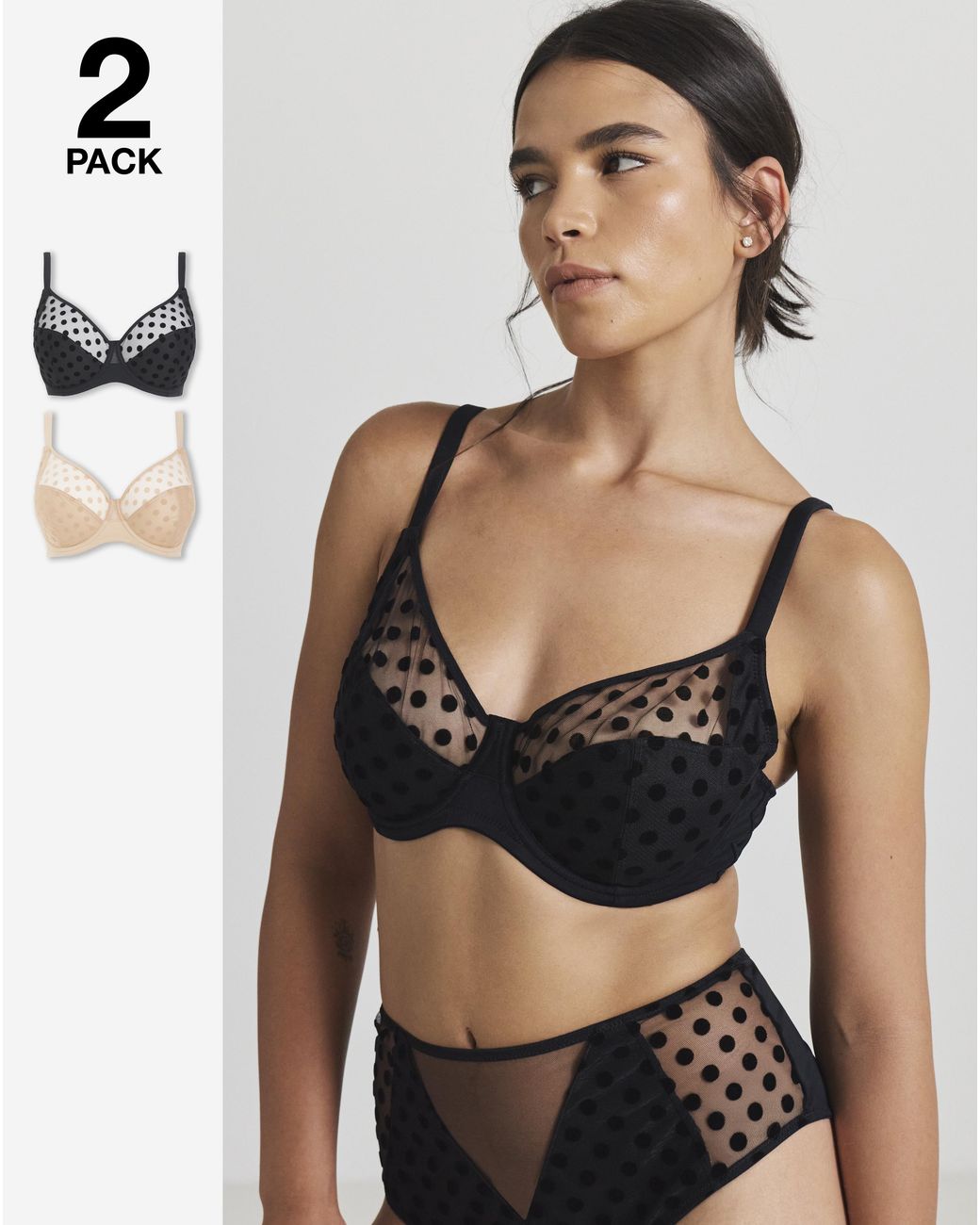 Pretty Secrets Multicolor 2 Pack Hannah Spot Full Cup Bra