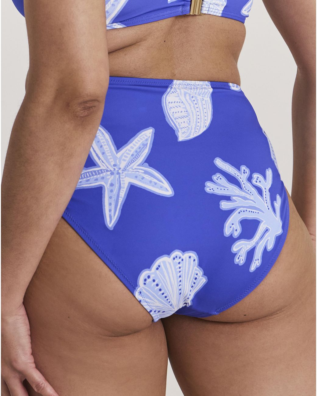 MAGISCULPT Blue Shell Print Bead Detail Bikini Brief