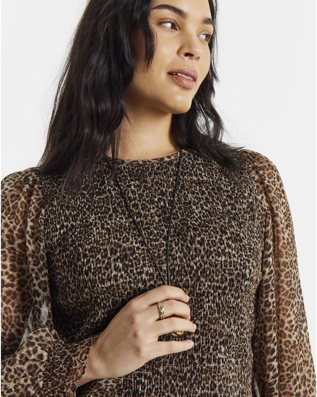 Simply Be Brown Shirred Blouse