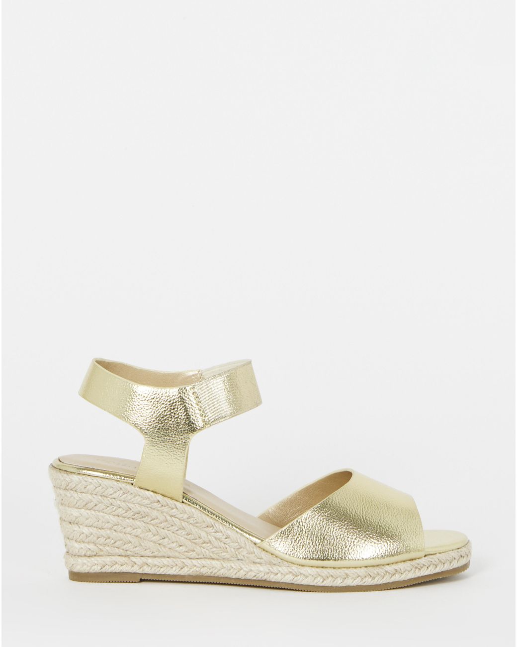 JD Williams White Two Part Espadrille Wedge Wide