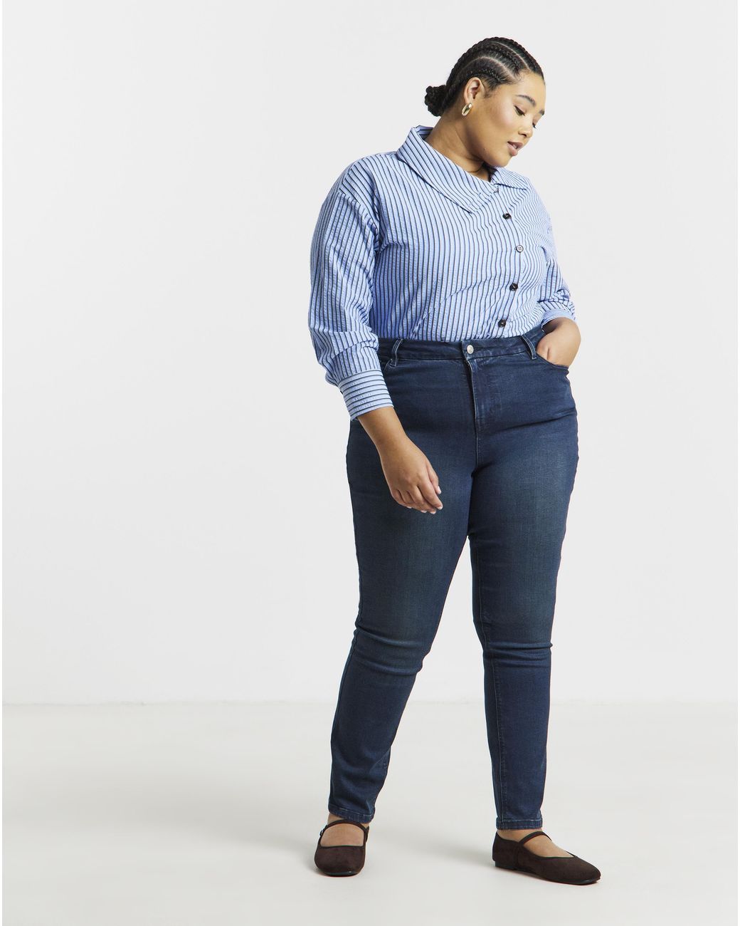 Simply Be Blue Super Stretch Denim Slim Jeans
