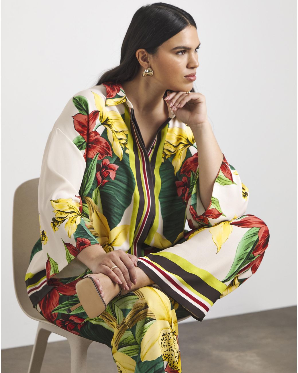 Joanna Hope White Printed Shirt