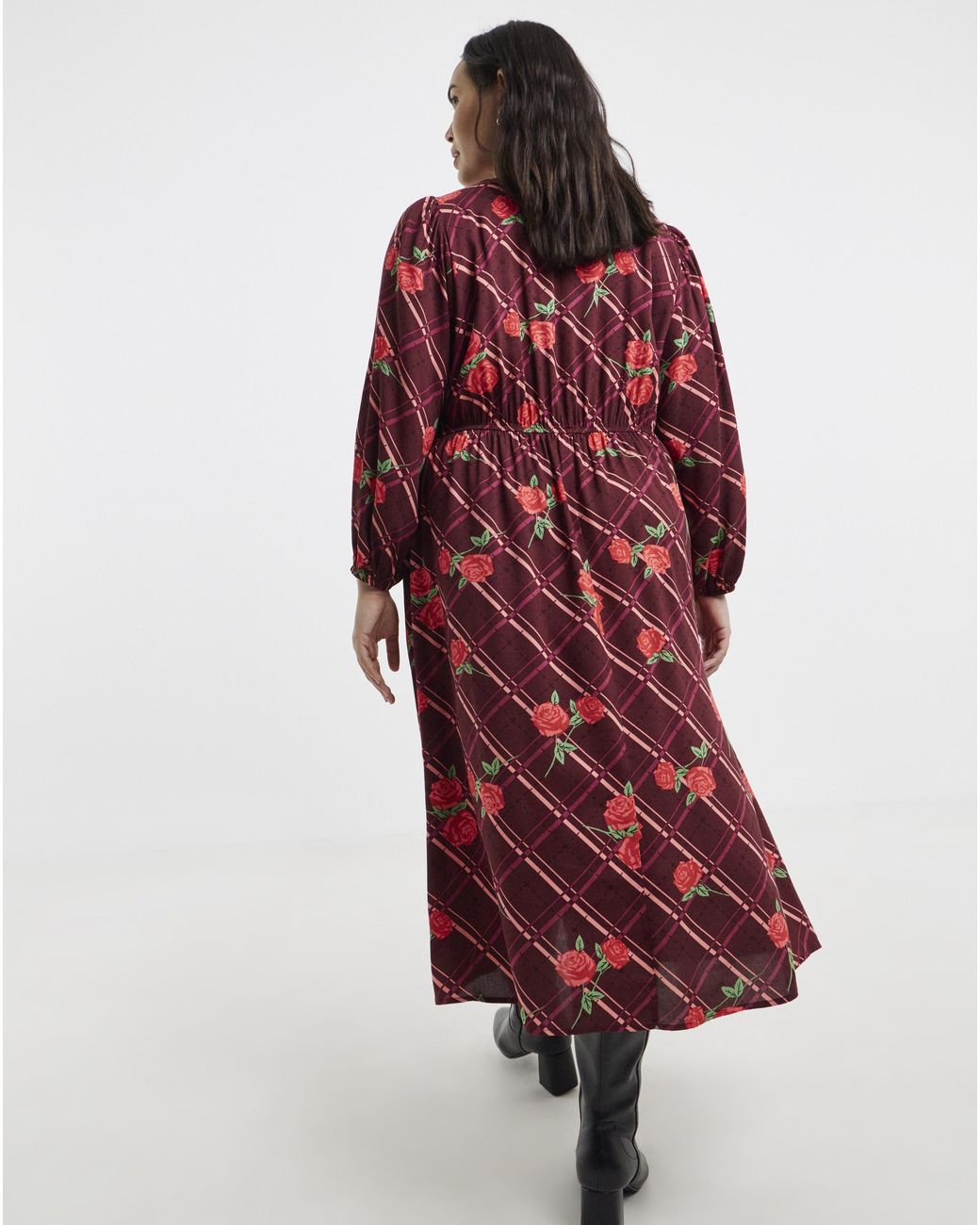 Simply Be Red Button Through Midi Dress