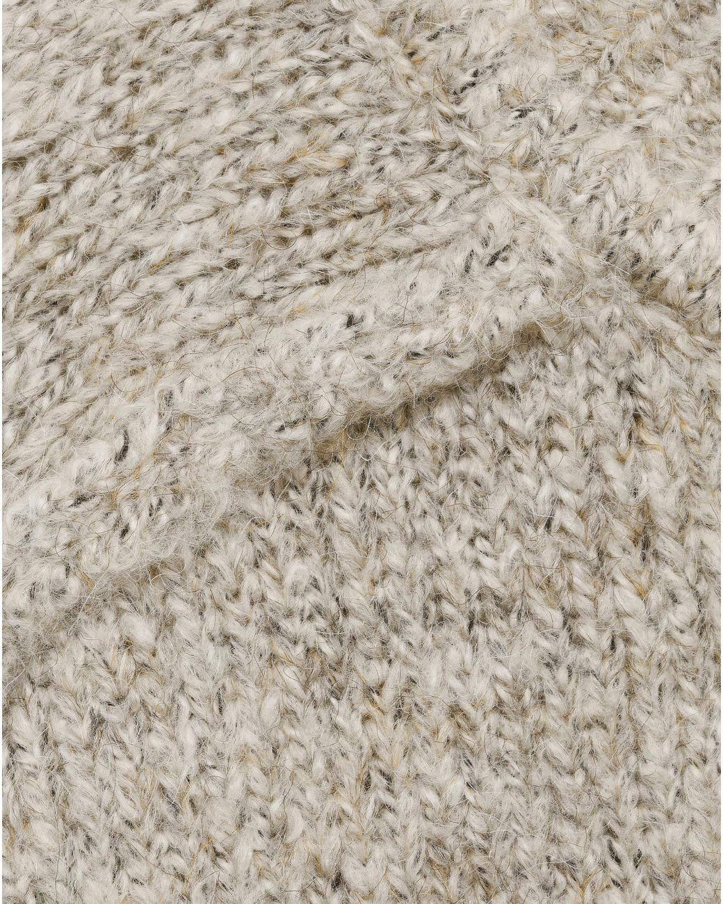 Mango White Creme High Neck Sweater