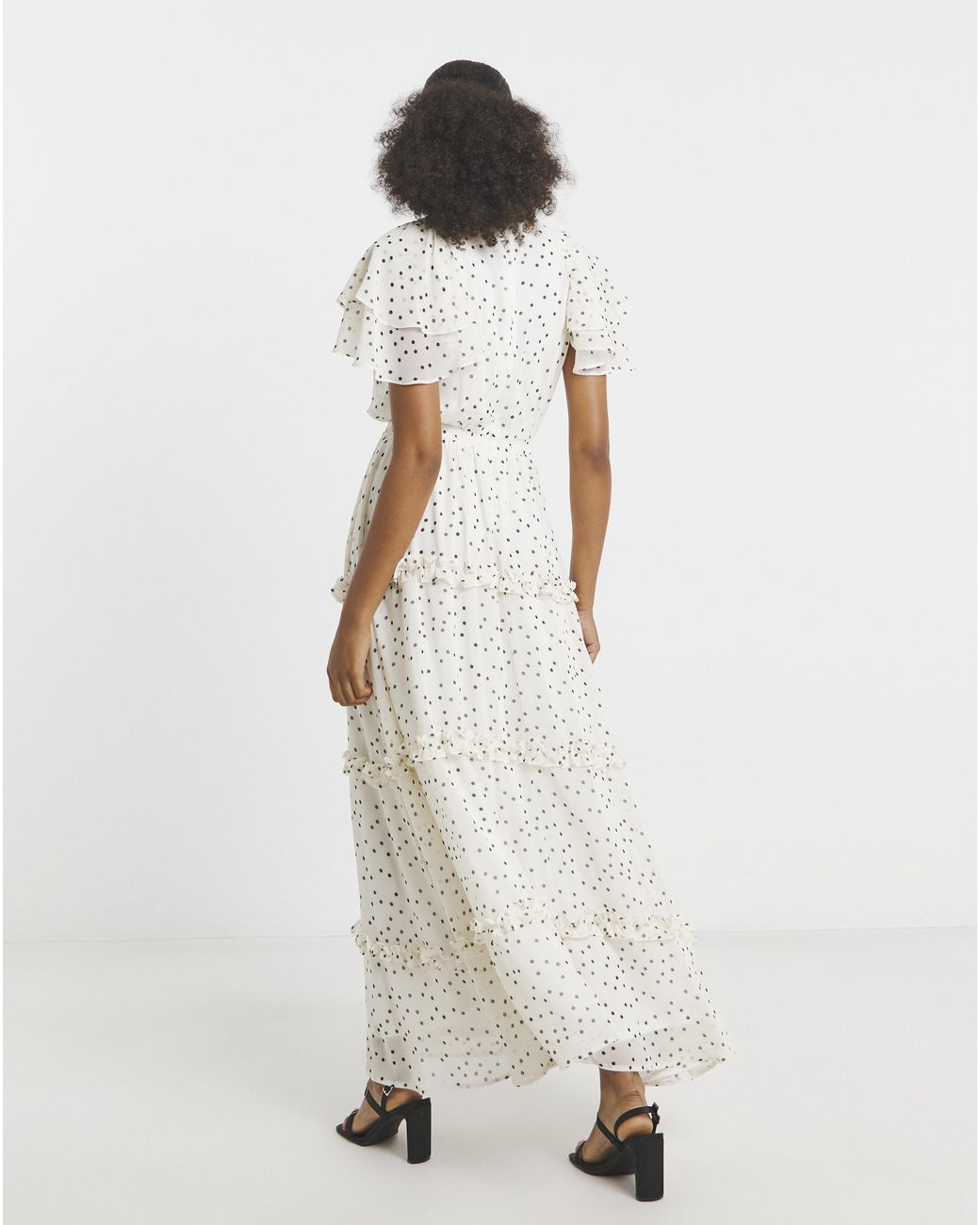 Joanna Hope White Maxi Ruffle Dress