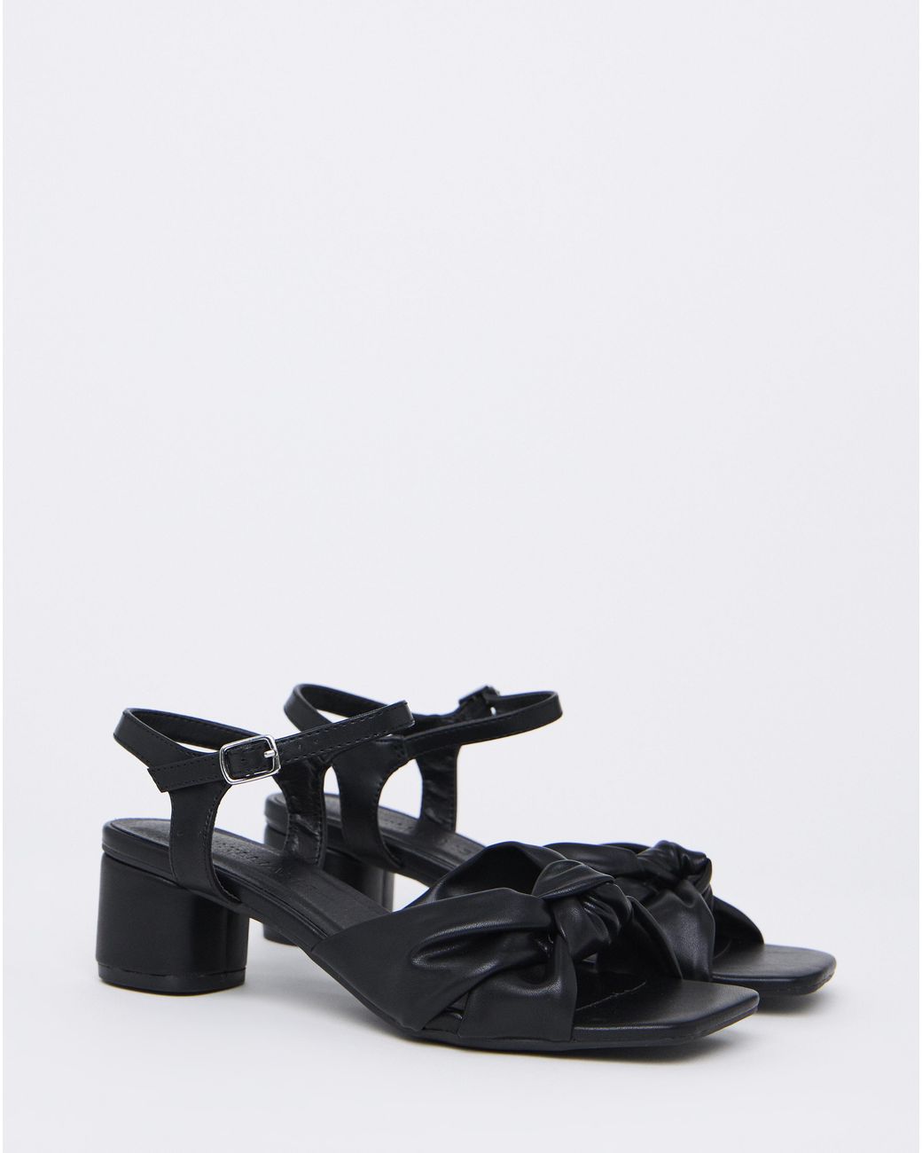 JD Williams Black Volume Twist Block Heel Sandal Eee Fit