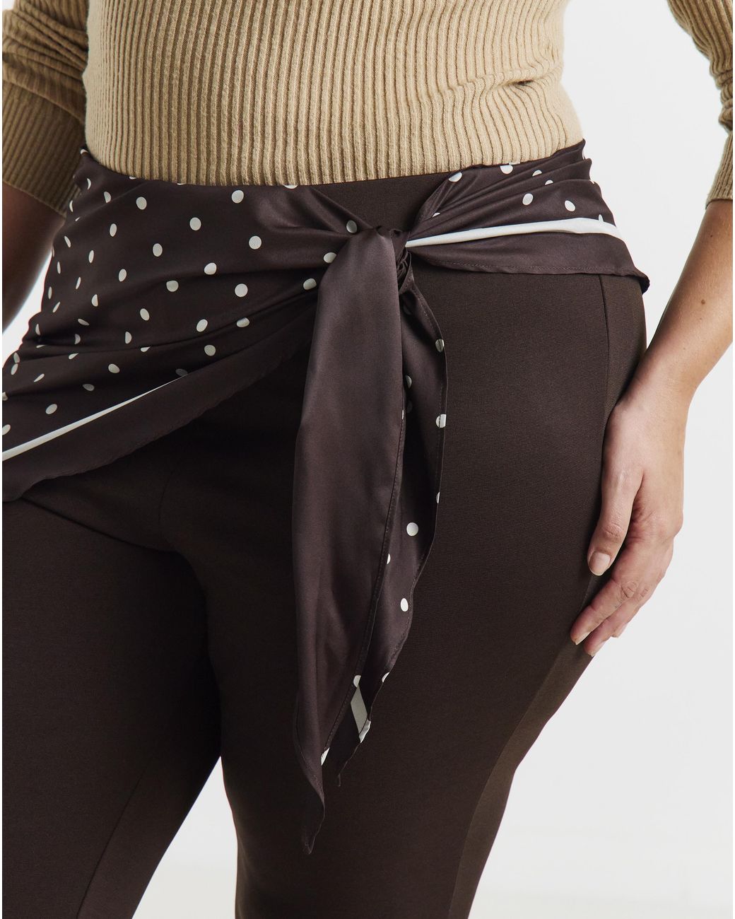 Simply Be White Scarf Detail Trouser