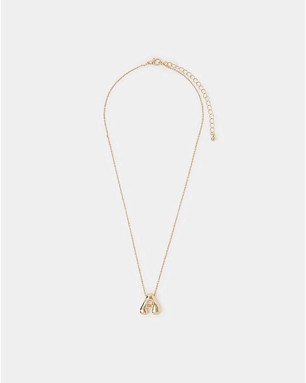 Accessorize White Initial Pendant Necklace