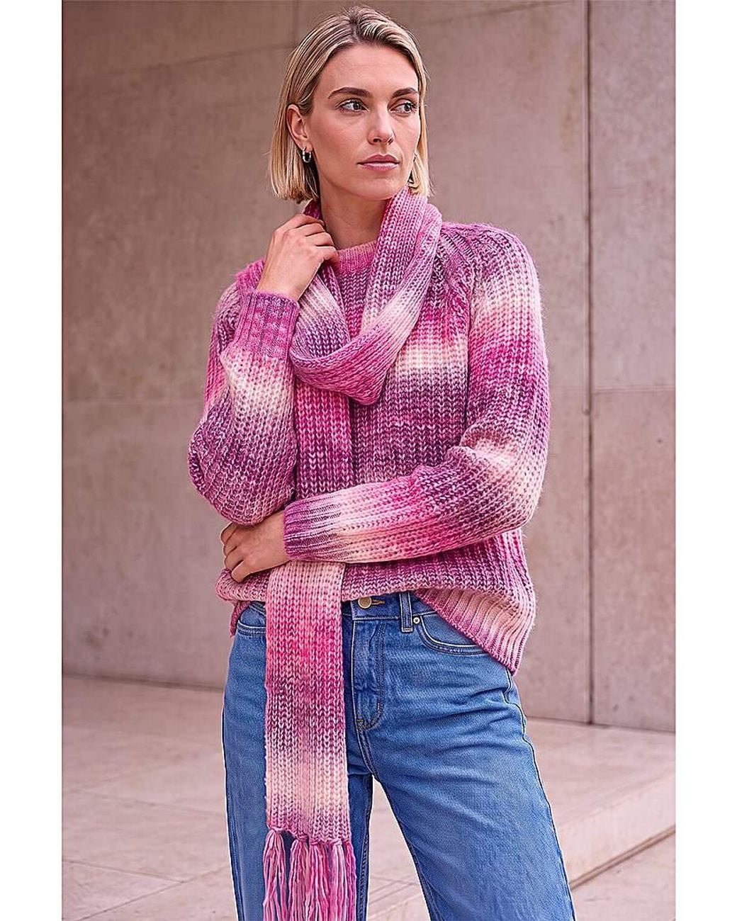 Roman Purple Roman Ombre Knit Scarf & Jumper