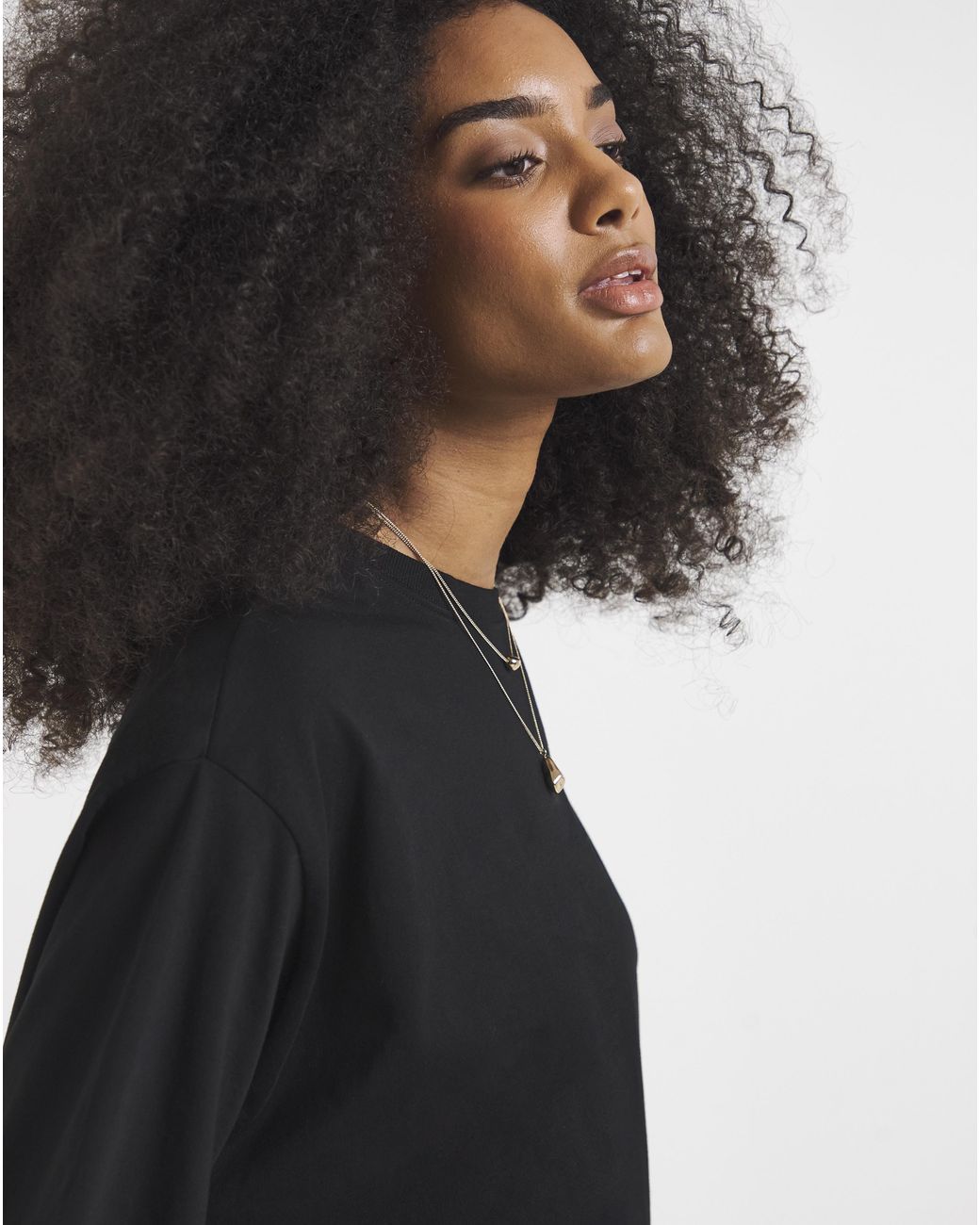 Simply Be Black Oversized Slouchy Crew Neck T-Shirt